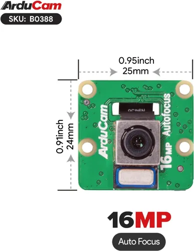 Vista 2 de Arducam Kit de cámara cuádruple de enfoque automático de 16 MP para Raspberry Pi, cámara Pi sincronizada con enfoque automático IMX519 de 16 MP