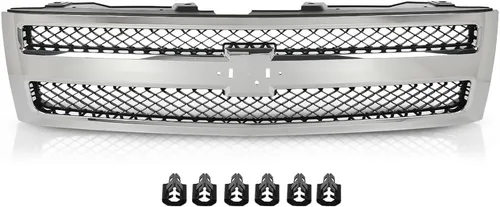 Vista 14 de PIT66 Parrilla delantera compatible con Chevy Silverado 1500 LS LT LTZ WT 2007-2013 /Silverado 1500 Hybrid 2009-2013/Silverado 1500 XFE 2010-2013