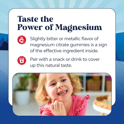 Vista 4 de Gomitas de magnesio para niños, suplemento relajante de citrato de magnesio con sabor a frambuesa, suplemento de magnesio calmante para la salud