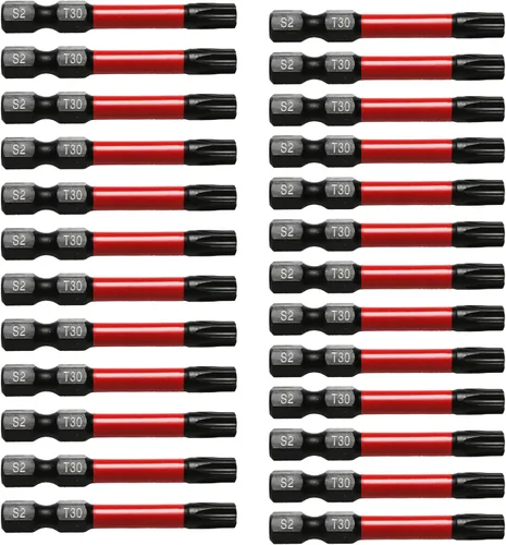 Vista 23 de TMAX Juego de puntas de destornillador de cabeza de estrella T6 Torx de 25 piezas, acero S2 de 6 puntos T-6 puntas de inserción de destornillador