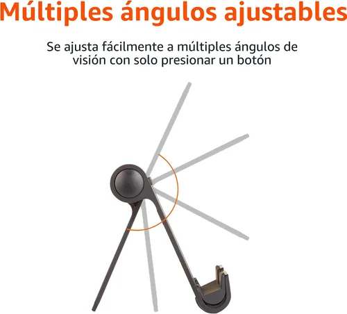 Vista 2 de Amazon Basics - Soporte portátil multiángulo para iPad, tableta, lector electrónico y teléfonos, color negro