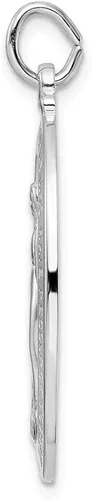Vista 2 de Auriga Fine Jewelry Colgante de plata de ley 925 chapado en rodio sólido de medalla milagrosa (L-1.514in, W-0.793in), regalo para mujer, Metal, No