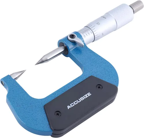 Vista 6 de Accusize Industrial Tools - Micrómetro de punta con punta de carburo de 0-1'' x 0.0001'', en caja ajustada, 2004-1001 30 Deg Point for Small Grooves