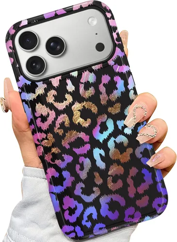 Vista 30 de AIGOMARA - Carcasa magnética para iPhone 11, diseño de leopardo negro