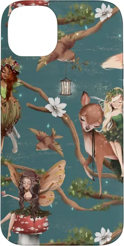 Vista 14 de iPhone 12/12 Pro Woodland Criatures - Carcasa para jardín de hadas