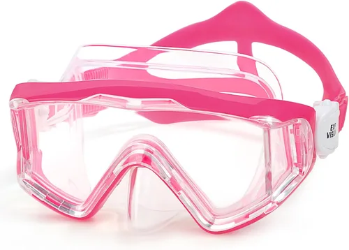 Vista 10 de Máscara de natación para niños, gafas de natación antivaho de 180° para niños, máscara de buceo, a prueba de fugas, con cubierta de nariz para niños