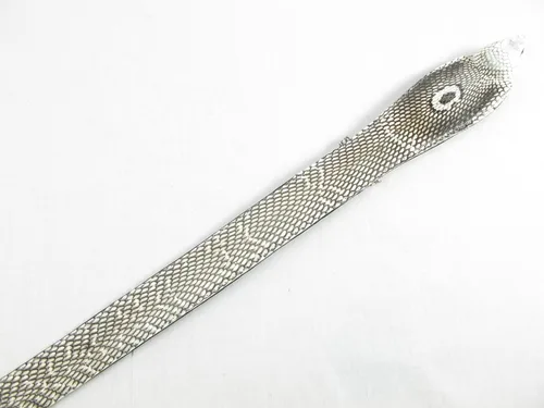 Vista 2 de Pelgio Piel de serpiente Cobra auténtica con cinturón para la cabeza de 46 pulgadas de largo natural Natural