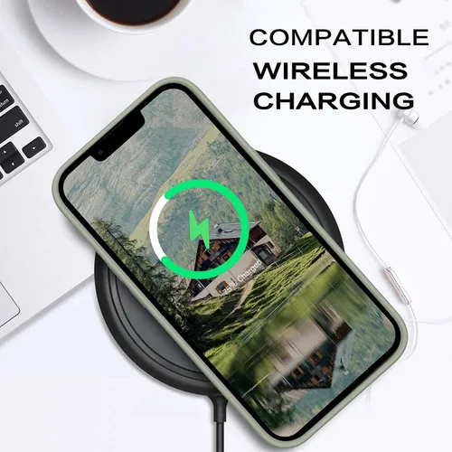 Vista 4 de BENTOBEN Funda compatible con iPhone 14, silicona suave, goma de gel, parachoques, forro de microfibra, parte trasera dura, a prueba de golpes Calke