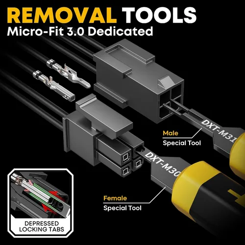 Vista 4 de Kit de herramienta de crimpado DxCRIMP Micro-Fit 3.0, 22 tipos de conectores de 2–20 pines con distancia entre ejes de 3.0mm, crimpador