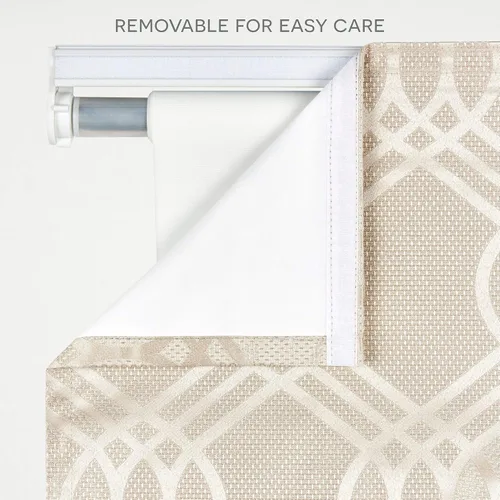 Vista 4 de Exclusive Home Prague Trellis - Persiana romana 100% opaca de 27 x 64 pulgadas, natural