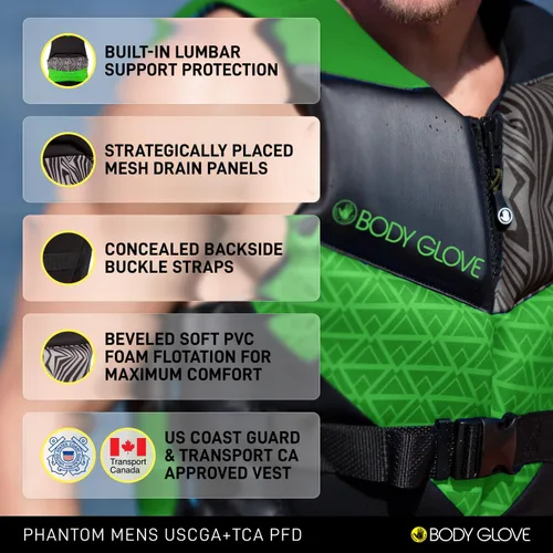 Vista 21 de Body Glove Chaqueta salvavidas Phantom USCGA PFD para hombre
