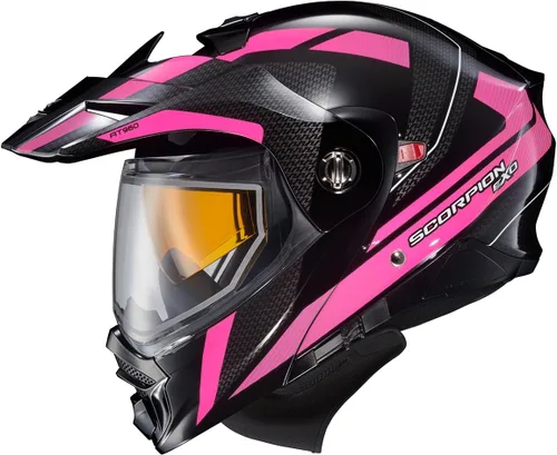 Vista 3 de ScorpionEXO AT960 Casco Modular Topográfico para Moto de Nieve de Aventura en Clima Frío, Escudo de Doble Panel con Caja de Respiración y Bolsillos
