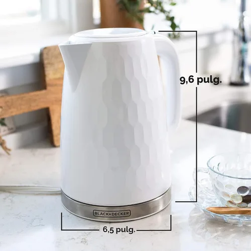 Vista 9 de BLACK+DECKER - Tetera eléctrica inalámbrica de 1,7 L, color blanco