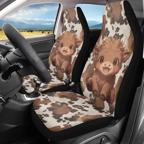 Vista 13 de LedBack Fundas universales de asiento de coche solo para asientos delanteros, bandera estadounidense, ciervos, 2 piezas, protector elástico