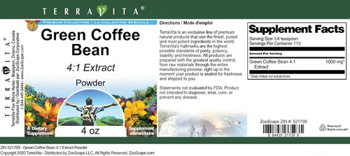 Vista 3 de Polvo de extracto de grano de café verde 4:1 (4 oz, ZIN: 521709)