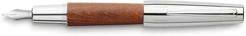 Vista 3 de Faber-Castell e-motion Pluma estilográfica, Madera y Cromo Marrón - Extra Fina Pluma estilográfica de madera de diseño exquisito, con plumín