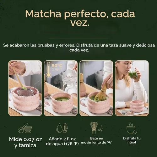 Vista 4 de Juego de batidor Matcha - 5 piezas Kit de té japonés