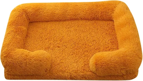 Vista 17 de Camas ortopédicas para perros de gran tamaño con forro impermeable y parte inferior antideslizante, cama rectangular lavable para perros y gatos