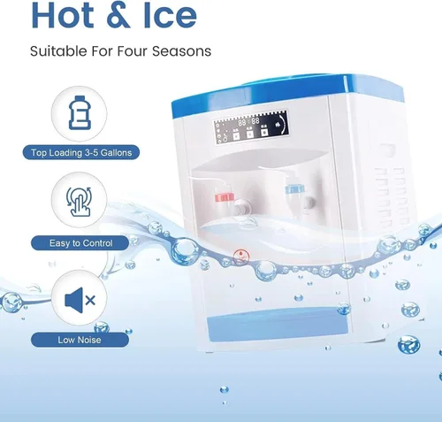 Vista 7 de Dispensador de enfriador de agua para botella de 5 galones, dispensador de agua fría caliente para encimera, dispensador de agua de carga superior