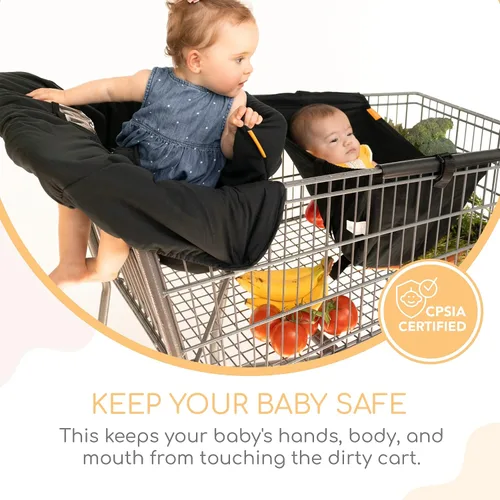 Vista 4 de Binxy Baby Funda para silla alta 2 en 1 y funda para carrito de compras para bebé, funda cómoda para carrito de comestibles, funda de carrito