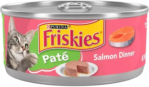 Vista 2 de Friskies Purina Salmon Dinner Pate - Comida húmeda para gatos, 5.5 onzas (paquete de 12)