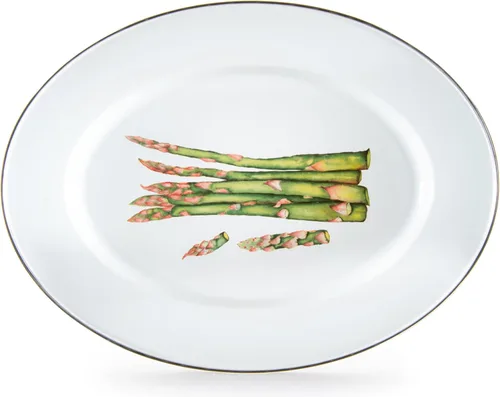 Vista 12 de Golden Rabbit Enamelware Oval Platter, 12 x 16in, Aegean Sevilla