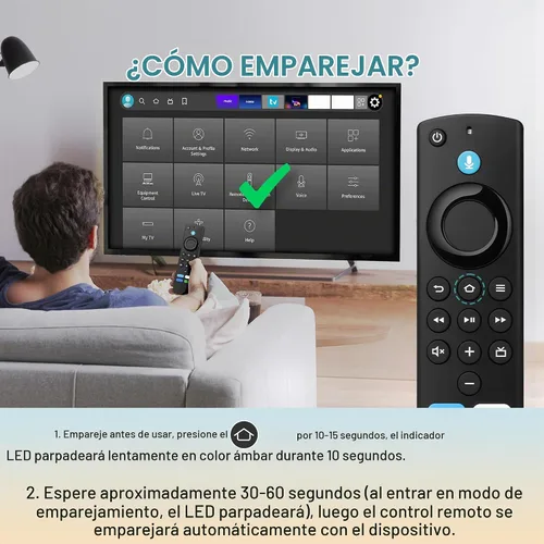 Vista 10 de Mando a distancia de repuesto para televisores inteligentes FireStick/Cube Negro