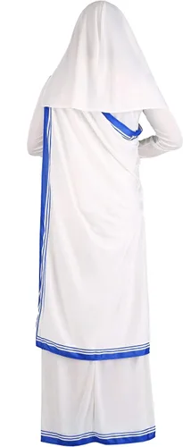 Vista 4 de Disfraz de madre Teresa para mujer, Blanco