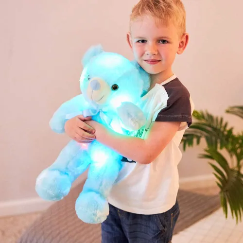 Vista 6 de Osos de peluche LED, animales de peluche, lindo oso brillante con luces de peluche, juguetes creativos luminosos de colores para habitación, niños