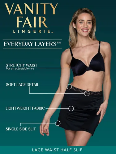 Vista 4 de Vanity Fair Mujeres Antiestático Nylon Medio Slip para Debajo de Vestidos, Disponible hasta la talla 3XL