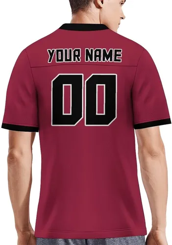 Vista 4 de Custom Plain Football Jersey Men Women Youth Kid StitchedPrinted Personalized Team Name Number Fan Apparel S-7XL
