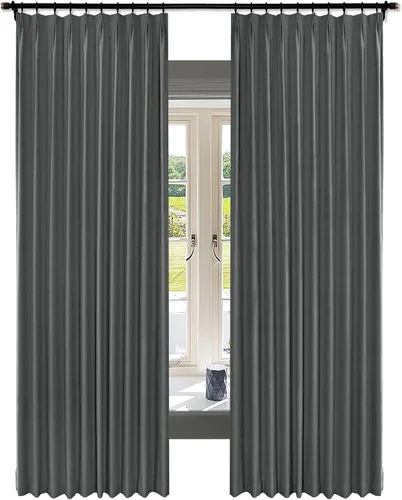 Vista 26 de Fcosie Juego de 2 paneles de cortinas opacas extralargas de 120 pulgadas de largo, cortinas de doble capa para oscurecer la habitación, paneles