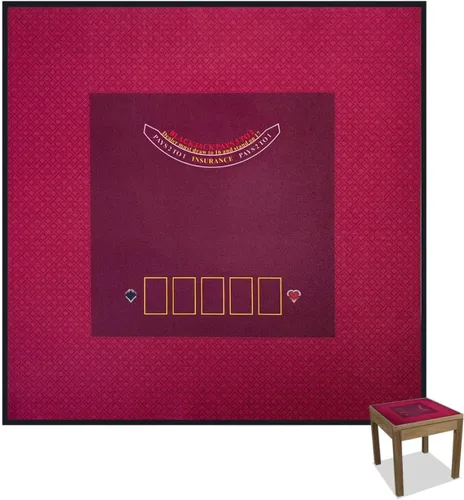 Vista 7 de BALIKEN Cuadrado 40x40 pulgadas Texas Holdem Poker Mat y Blackjack Mesa Casino Fieltro Portátil Casino Mat (Azul)