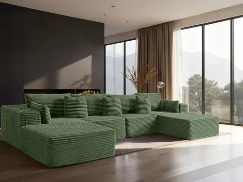 Vista 105 de Sofá modular de gran tamaño de 108 pulgadas, cómodo sofá deshuesado en forma de U para sala de estar, asientos extra profundos, sin montaje, sofá