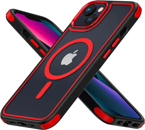 Vista 11 de Mobnano Funda para iPhone 13 Pro, compatible con MagSafe, funda transparente con anillo magnético, diseño multicolor protector a prueba de golpes