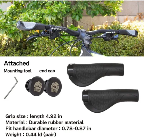 Vista 7 de GORIX Bicicleta Ergo Grips Bar End Cycle Lock en manillar Bicicleta de montaña MTB (GX-D2 (Edición Global))
