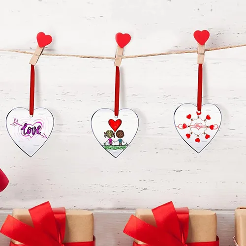 Vista 5 de 30 piezas de adornos de corazón acrílico en blanco a granel