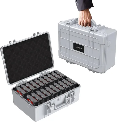 Vista 5 de ORICO Estuche para disco duro de 3.5 pulgadas y 20 bahías HDD/SSD Maleta de almacenamiento de protección múltiple con funda rígida de espuma a