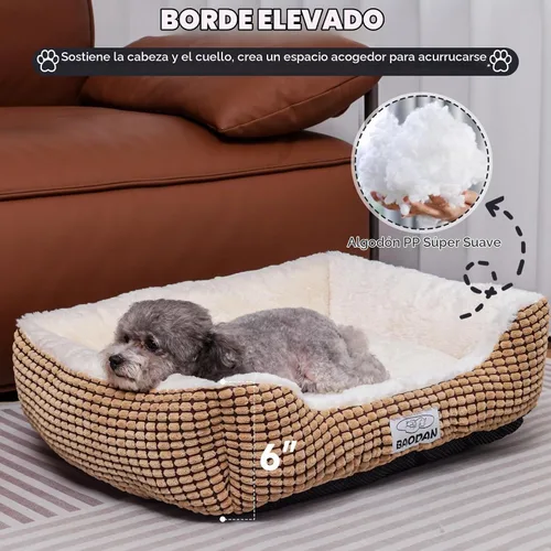 Vista 2 de Cama pequeña para perros pequeños, camas para gatos de interior, lavable, cama rectangular para perros, cálida, suave, relajante, cama duradera