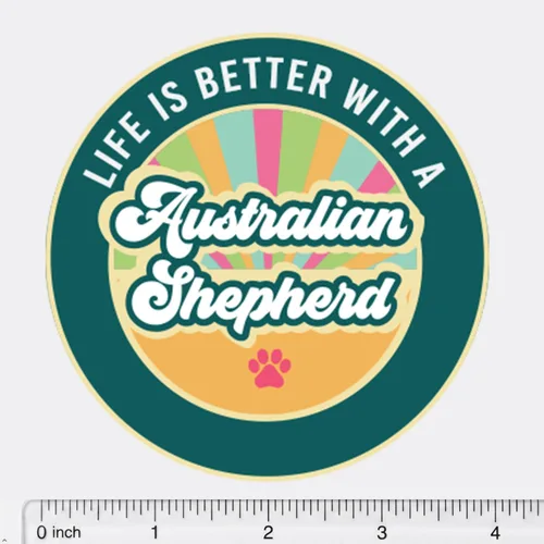 Vista 5 de Life is Better with an Austrlian Shepherd Refrigerator Locker Car Magnet 4