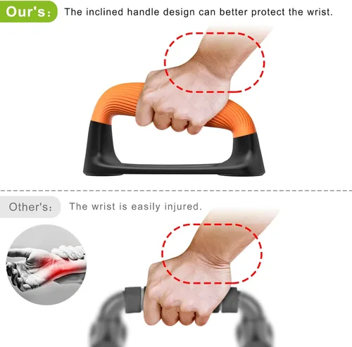 Vista 3 de Kipika Barras para Flexiones, Soportes de Flexiones con Mango de Plástico Suave Engrosado, Base Estable y Antideslizante, Mangos para Flexiones
