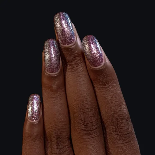 Vista 4 de ILNP Moondust Esmalte de uñas holográfico brillante plateado estelar