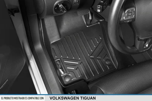Vista 2 de SMARTLINER Juego de alfombrillas de piso de ajuste personalizado de 2 filas para Volkswagen Tiguan 2009-2017 Negro