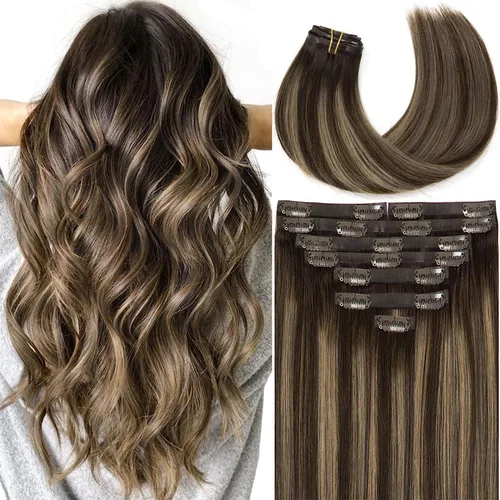 Vista 43 de Lacer Extensiones de cabello humano Remy sin costuras, color negro #1, ultra fino, doble trama de poliuretano, invisible, 7 unidades, 4.33 oz