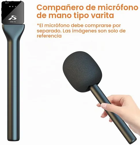 Vista 2 de Mango de micrófono para DJI RODE Soporte de mano para micrófono inalámbrico GO, soporte de micrófono de entrevista para todos los micrófonos