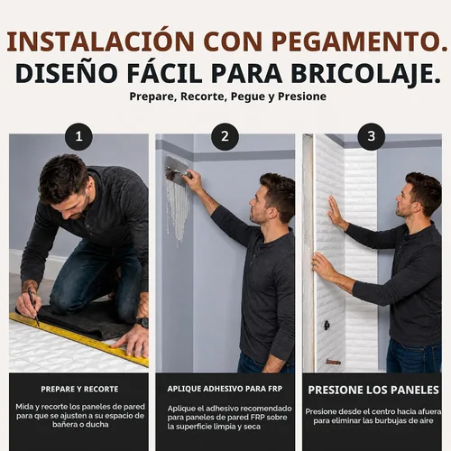 Vista 6 de From Plain To Beautiful In Hours Vista - Paneles de pared para bañera y ducha Surround - Blanco brillante Blanco satinado