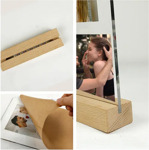 Vista 6 de Regalos de fotos personalizados para novio, novia, mujer, pareja, marcos de fotos personalizados, placa acrílica, luz nocturna para mejor amigo
