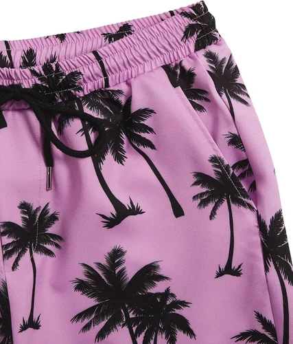 Vista 109 de GORGLITTER Conjunto de 2 piezas de camiseta gráfica de manga corta para hombre, estampado hawaiano con cordón y pantalones cortos