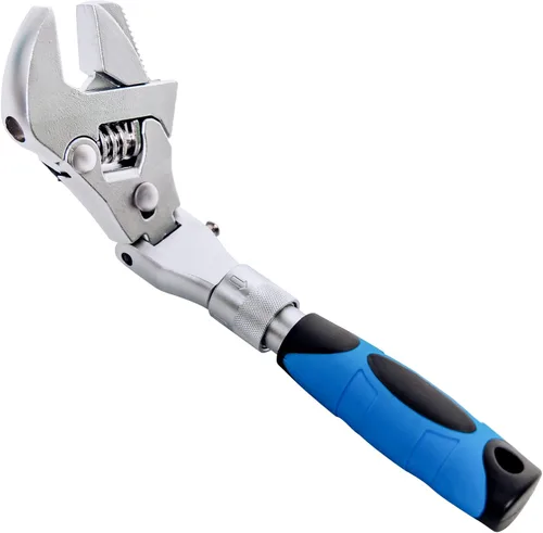 Vista 2 de Llave ajustable Flexhead, llaves de media luna de trinquete de 10" a 12" con vástago de extensión retráctil y cabezal giratorio de 180⁰