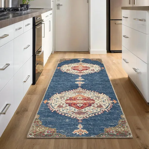 Vista 74 de GLN Rugs Bohemian - Troy - Alfombra de felpilla lavable a máquina, bohemio, lavable, antideslizante, alfombra de área de felpilla de pelo bajo